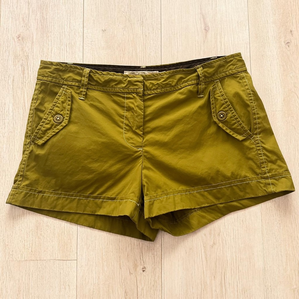 Vintage J.Crew Chino Shorts Women's Size 8 City Fit Avacado Green Low Rise Y2K